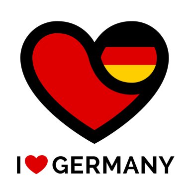 Heart Germany icon with flag concept