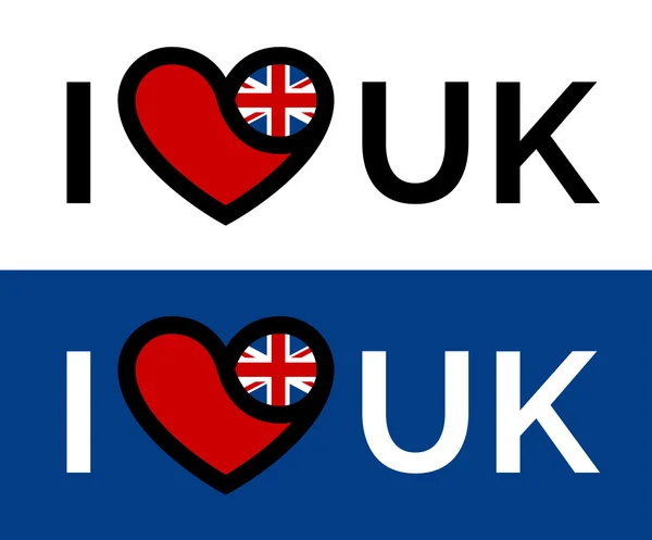 I love UK banner with flag icon concept — Stockový vektor