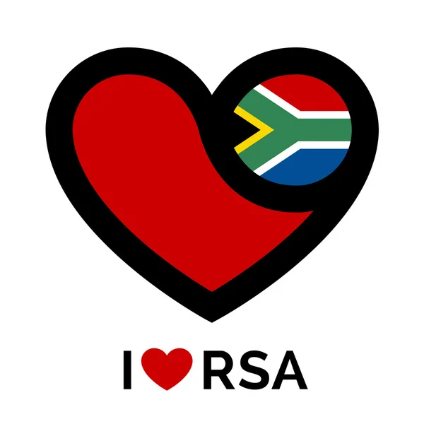 Cuore Sudafrica icona con concetto di bandiera — Vettoriale Stock