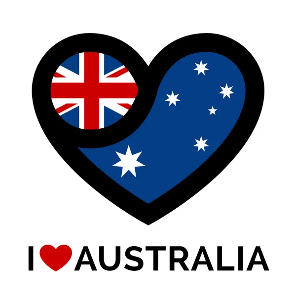 Heart Australia icon with flag concept — Stockvector