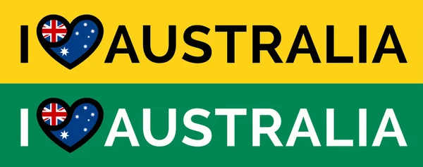 Heart Australia banner with flag icon concept — Stockvector