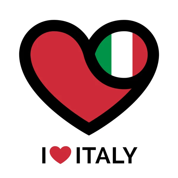 Heart Italy icon with flag concept — Stock Vector