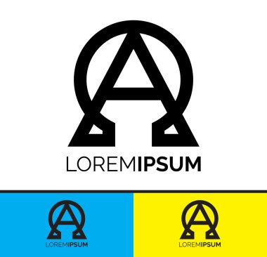 Kavramsal sembolik Alpha ve Omega logo simge tasarım