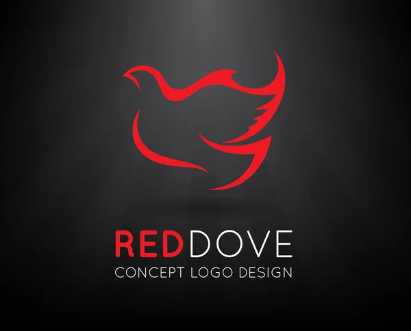 Red pomba paz conceito logotipo ícone —  Vetores de Stock