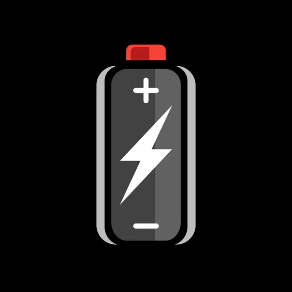 Icono de carga de batería negro — Archivo Imágenes Vectoriales