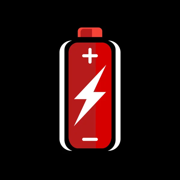 Red battery charge icon — Stock Vector