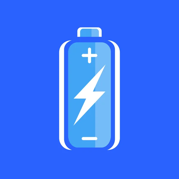 Blue battery charge icon — Stock Vector