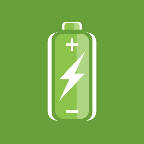Green battery charge icon — Stock Vector