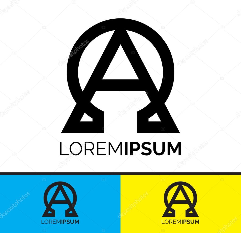 Conceptual Symbolic Alpha and Omega brand logo design - from beginning to end or first and last. Vector icon.