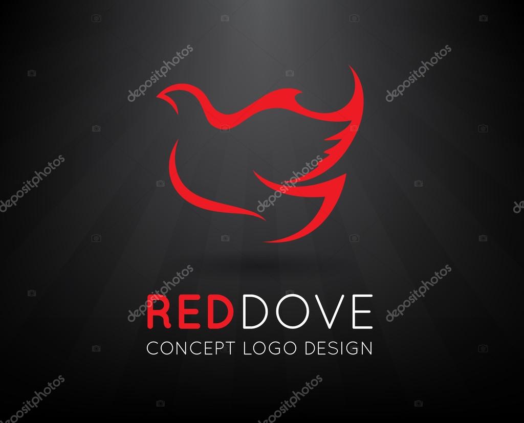 Red Dove Peace Concept Logo Vector Design
