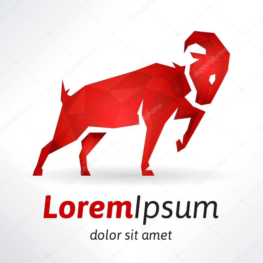 Conceptual logo Design of a Ram / Goat Symbol. Vector illustration.