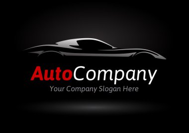 Modern otomatik şirket araç Logo tasarım konsepti ile spor araba siluet