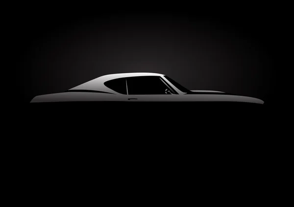 Concept de conception de véhicule avec silhouette de muscle de style américain classique — Image vectorielle