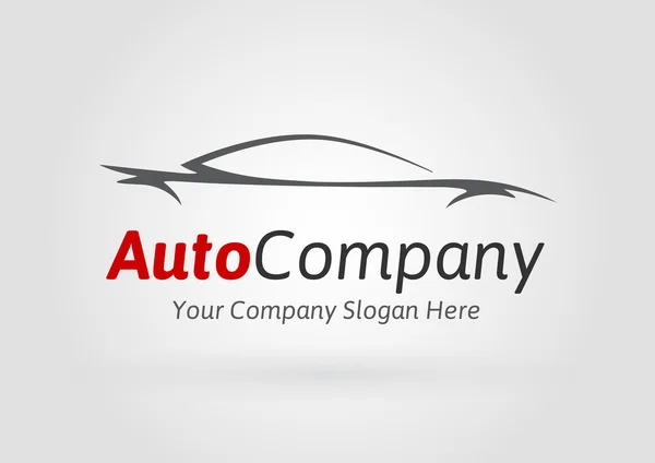 Concept moderne de conception de logo de véhicule d'entreprise automobile avec la silhouette de voiture de sport — Image vectorielle