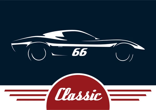 Classic sportscar vehicle silhouette — Stock Vector