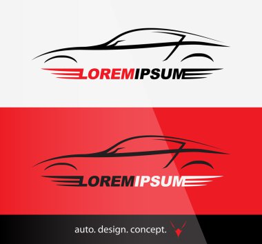 Otomatik şirket Logo tasarım konsepti ile spor araba siluet