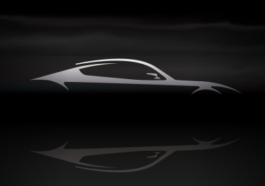 Original Auto Vehicle Design of a Fast Concept Super Car Silhouette clipart