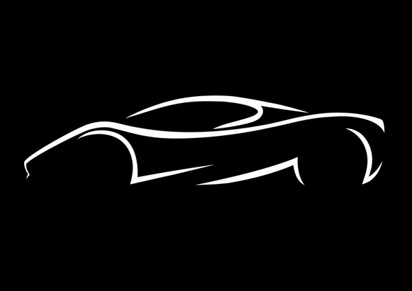 Conception vectorielle de silhouette de véhicule concept supercar — Image vectorielle