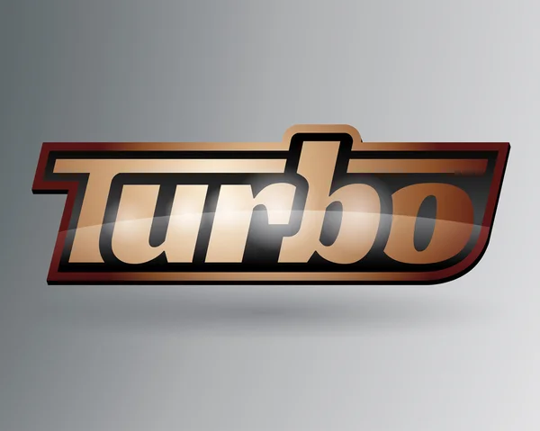 Emblema de insignia turbo vehículo metálico — Archivo Imágenes Vectoriales