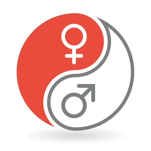 Yin Yang Concepto Icono - El hombre y la mujer símbolos de género — Archivo Imágenes Vectoriales