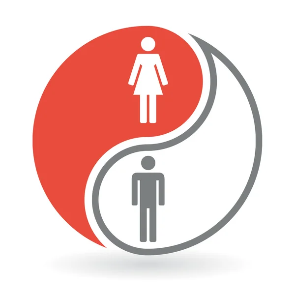Yin Yang Concept Symbol - Man and Woman — Stock Vector