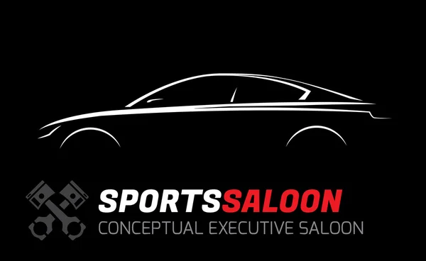 Moderna Executive Sport Saloon fordonet Silhouette koncept bildesign — Stock vektor