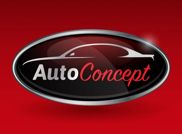 Διακριτικό λογότυπο εννοιολογική αυτοκινήτων διάνυσμα με σπορ όχημα σιλουέτα — Διανυσματικό Αρχείο