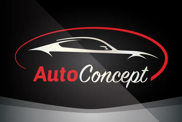 Auto Company Logo Concepto de diseño vectorial con silueta de coche deportivo — Vector de stock