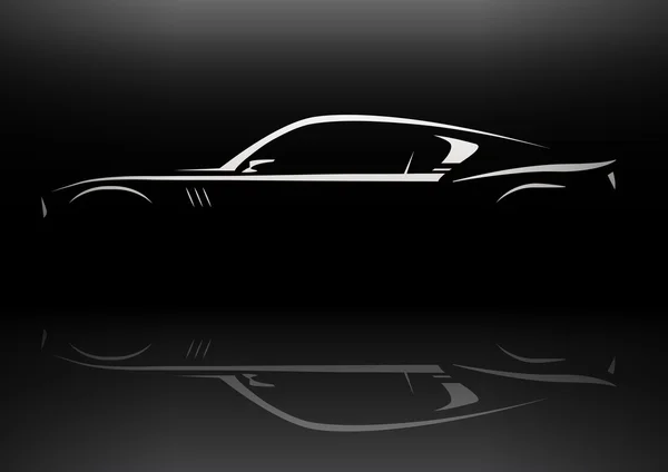 Concept original design de silhouette de voiture de muscle — Image vectorielle