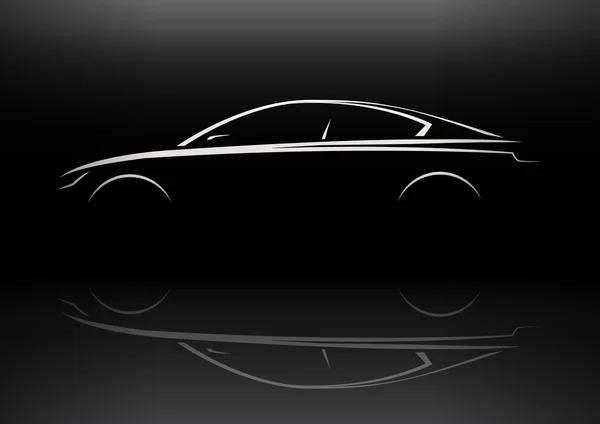 Moderne voertuig sport sedan uitvoerende silhouet Concept Car Design — Stockvector