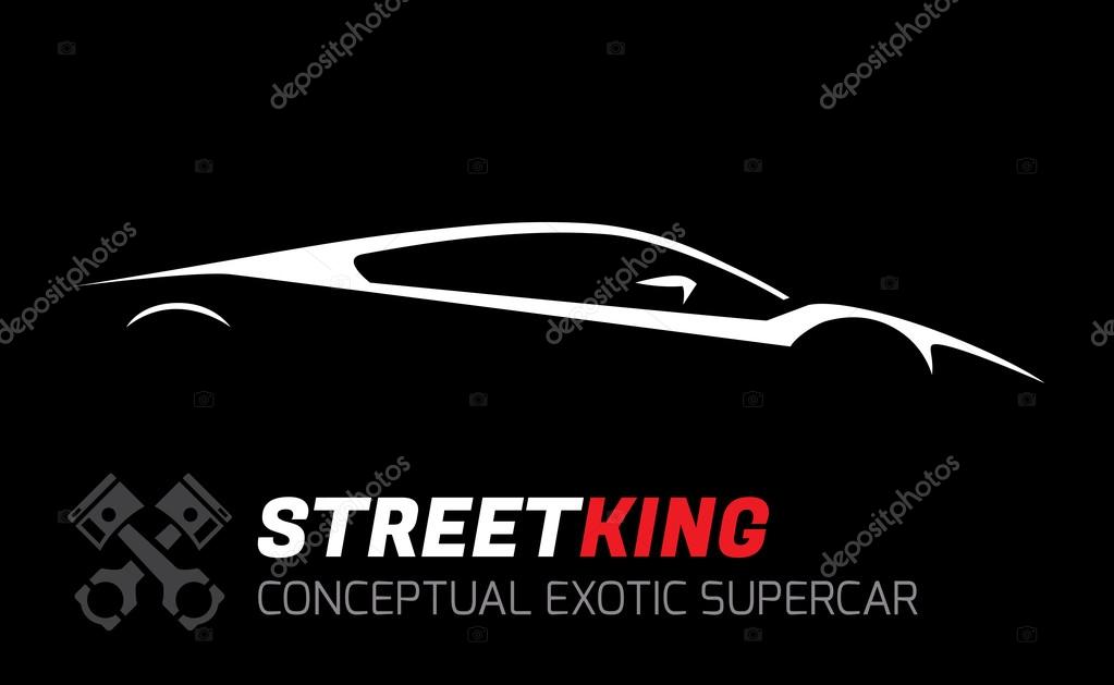 Conceptual Vehicle - Street King Exotic Supercar Silhouette Vector Design