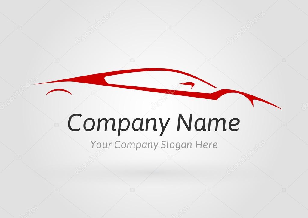 Original Auto Vehicle Vector Logo Design of a Fast Conceptual Super Car Silhouette