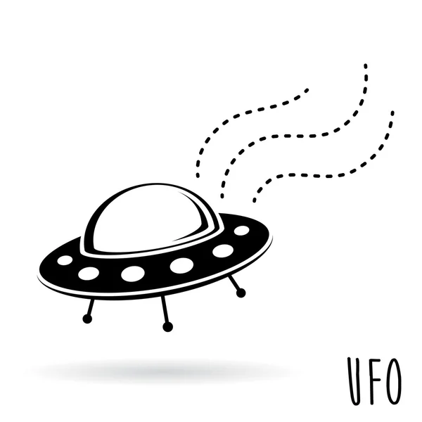 UFO (oidentifierat flygande objekt). Flygande tefat vektor illustration. — Stock vektor