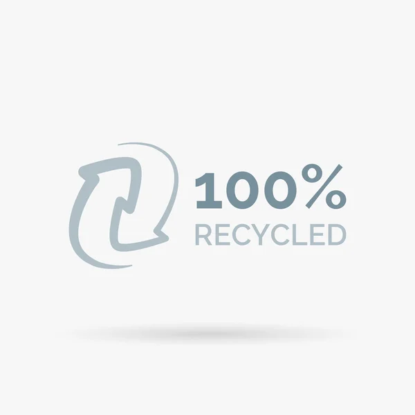 100% recycled icon design vector symbol — Stock Vector