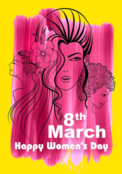 Happy Women Day greetings background — Stock Vector