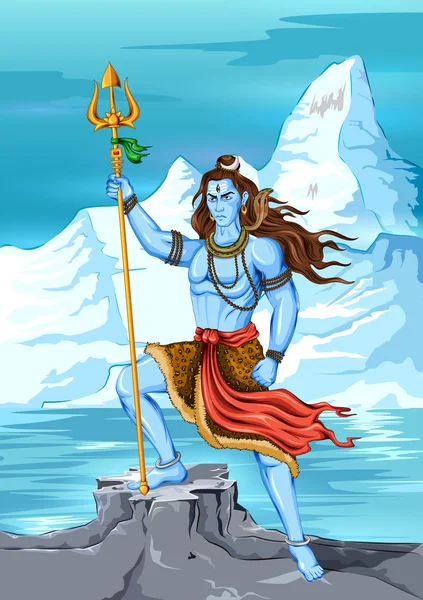 Lord Shiva Indiase God van hindoe — Stockvector