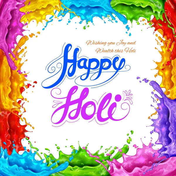 Splashy Happy Holi fond — Image vectorielle