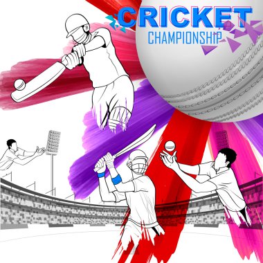 Topa vuran oyuncu oynarken Kriket Şampiyonası