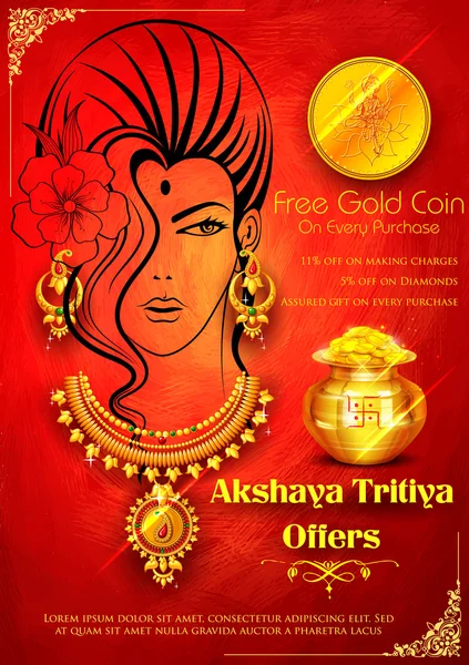Akshaya Tritiya γιορτή προώθηση πώληση — Διανυσματικό Αρχείο
