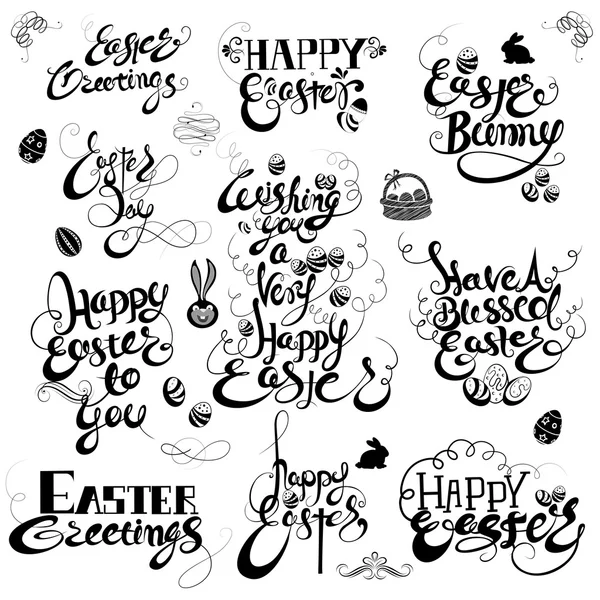 Salutations de Pâques dans un style calligraphique — Image vectorielle