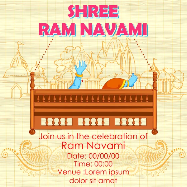 Tanrı Rama Ram Navami arka planda — Stok Vektör