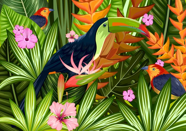 Fond tropical exotique — Image vectorielle