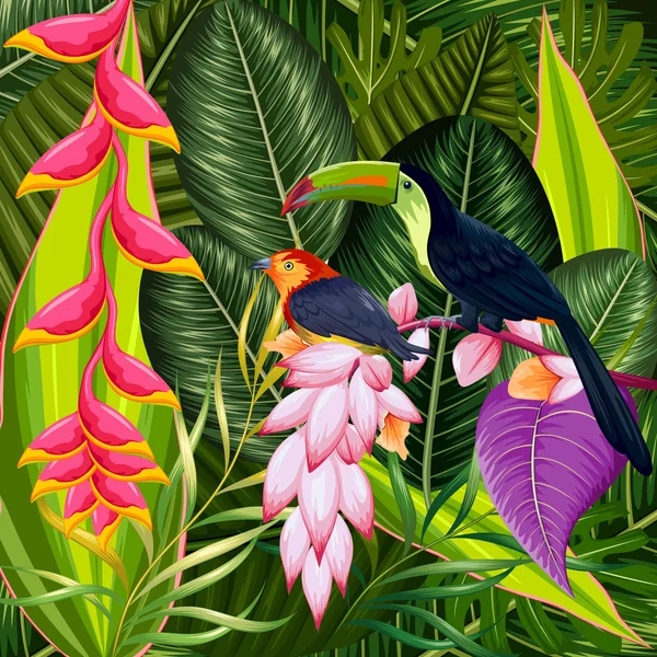 Egzotik tropikal arkaplan — Stok Vektör