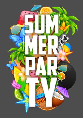 Yaz Partyl poster tasarımı