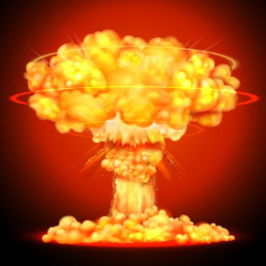 Nuclear bomb explosion clipart