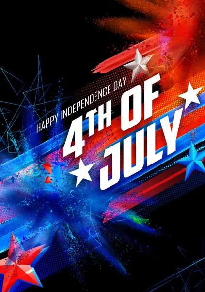 Čtvrtého července zázemí pro šťastný den nezávislosti Ameriky — Stockový vektor
