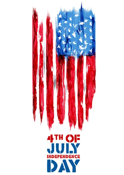 Τέταρτο του Ιουλίου το υπόβαθρο για την ευτυχισμένη Αμερική ημέρα της ανεξαρτησίας — Διανυσματικό Αρχείο