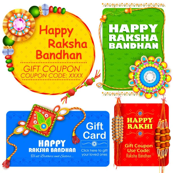 Rakhi decorativo para Raksha Bandhan fondo — Archivo Imágenes Vectoriales