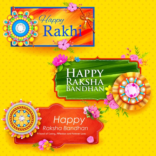 Decoratieve Rakhi voor Raksha Bandhan achtergrond — Stockvector