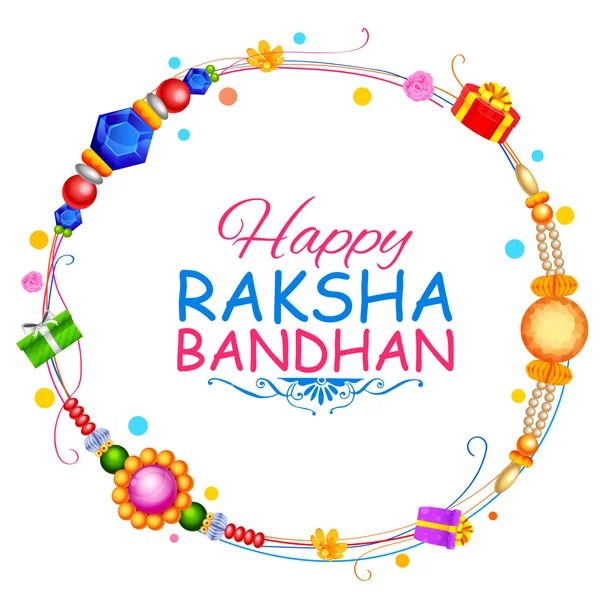 Raksha Bandhan achtergrond met rakhi en cadeau — Stockvector